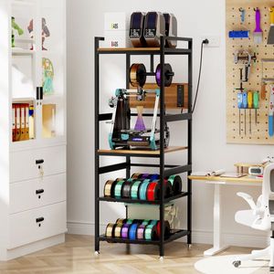 Support d'imprimante 3D robuste en métal avec support de filament de type T intégré, panneau d'alimentation ouvert pour le stockage de filament - Product Image 6