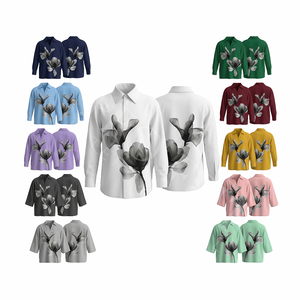 Chemises imprimées florales surdimensionnées personnalisées de haute qualité – Design élégant, confortable et tendance en coton sérigraphié - Product Image 1