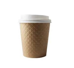 Grosir harga pabrik cangkir kertas Logo kustom Dapatkan merek anda diperhatikan cangkir kopi dengan tutup