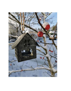 Casa para Pájaros de Hierro Rústico, Refugio Colgante para Jardín, Decoración para Exteriores, Nido para Gorriones, Pinzones, Pichones y Otras Aves de Patio Trasero - Product Image 3