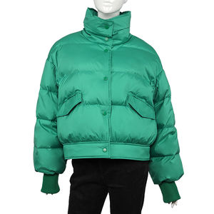 Latest Design Unique Fashion Women's Quilted Knitted Canvas 100% Polyester Waterproof Breathable Autumn Winter Puffer Jacket - Product Image 2