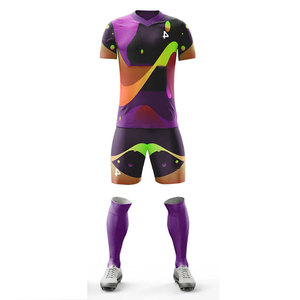 Conjunto Completo de Camiseta y Pantalones Cortos, Ropa Deportiva Antibacteriana para Entrenamiento de Fútbol, Uniforme de Baloncesto al por Mayor, Kits de Rugby para Toda la Temporada - Product Image 2