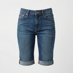 Plus Size Women <b>Denim</b> Shorts High Waist <b>Stretch</b> Pants Ripped Casual Fashion Summer Wear For Outdoor Street Style Garments - Product Image 1