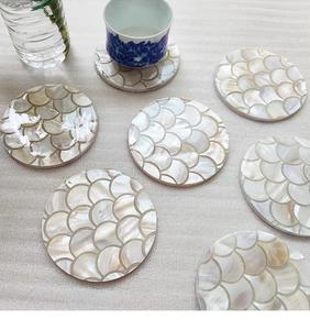 Square Mother of Pearl Inlay Eco-Friendly Classic Design Handmade Coaster Cup Mats <b>Table</b> <b>Decoration</b> <b>Accessories</b> - Product Image 5