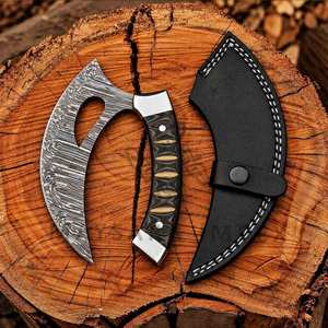 Cuchillo de Chef Ambidiestro de Acero de Damasco Forjado a Mano, Acabado Satinado, Mango de Micarta, Diseño Moderno, Cuchillo Multifunción - Product Image 1