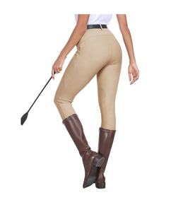 <b>Women</b> Lawd Sports High Rise Equestrian <b>Jodhpurs</b> Black Slim Fit Breathable Textile Zipper Closure Full Seat Riding Breeches - Product Image 4