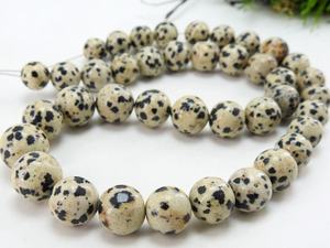 Venta al por mayor de esferas lisas de jaspe dalmático, piedra preciosa natural auténtica, de 10-12 mm, en blanco y negro, para joyería. - Product Image 1