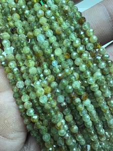 TASBIYA GEMS - Cuentas Redondas Facetadas de Vasonita Verde de 3 mm con Certificado de Terceros, Listas para Enviar, para la Elaboración de Collares - Product Image 2