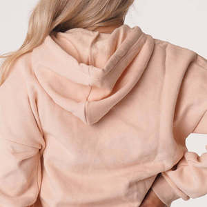Sweat-shirt à capuche pour femme, couleur unie, coton, décontracté, manches longues, pull-over, vêtements d'automne avec poches, rose clair, sweats à capuche pour femme - Product Image 3