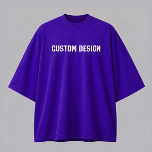 Premium Quality Oversized T-<b>shirt</b> for <b>Men</b> Custom Logo Printing Solid 100% Cotton Short Sleeve <b>Silk</b> Screen Printed - Product Image 3