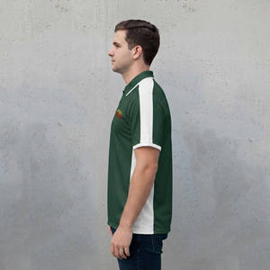 High Quality <b>Men's</b> Green <b>White</b> Contrast for <b>Shirt</b> <b>Short</b> <b>Sleeve</b> Knitted Polyester Breathable Casual Regular Fit Logo Front TERZO - Product Image 6