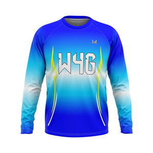 Custom <b>Men's</b> Skinny Fit Heat Transfer Printed Jersey Crew Neck Quick Dry Polyester Sport Shirt Full Sleeve Leisure Top - Product Image 2
