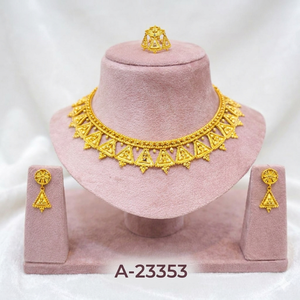 Gold Plated Bridal Jewelry <b>Set</b> <b>Crystal</b> Stones Trendy Flower Design Necklace Earrings Ring <b>Set</b> for Women Wedding Engagement - Product Image 5