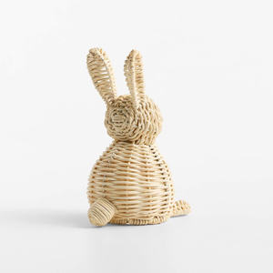 Artisanal <b>Woodland</b> Rattan Rabbit Statues, Sustainable Hand-woven Bunny Decor for Eco-Friendly <b>Nursery</b> & Spring Easter Rabbit - Product Image 4