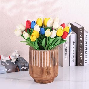 Vase à fleurs rustique en bois, pot de fleurs décoratif de table, vase en bois style ferme pour tulipes artificielles, arrangement floral, décoration intérieure - Product Image 5