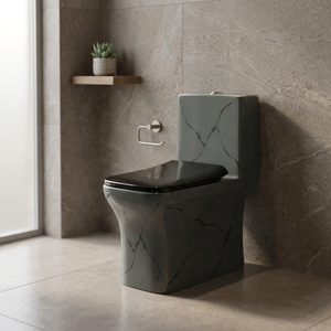 WC monobloc en céramique noir de haute qualité, moderne, à siphon en S, pour salle de bain, prix compétitif - Product Image 3