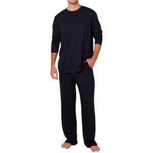 Pijamas de Fábrica Directa para Hombre, Ropa de Dormir de Algodón Suave y Transpirable, Conjunto de Ropa de Estar Tejida, Proveedor OEM - Product Image 2