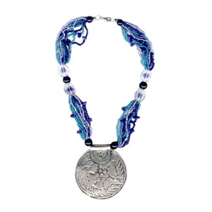 Eco Friendly Floral Design Necklace <b>Set</b> for Women Festive Wear Lightweight Jewelry with Earrings Available at Good Price - Product Image 1