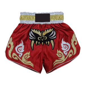 Pantalones Cortos de Muay Thai en Tela Satén para Boxeo, Karate, Entrenamiento en Gimnasio, Ropa de Combate, Cómodos, Elásticos, Ropa Deportiva de Artes Marciales - Product Image 4