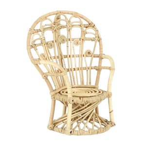 Wholesale Peacock Style Rattan Doll Chair Vintage Design Luxury <b>Miniature</b> Furniture Factory Price Hot Sale For Gift Shop - Product Image 2