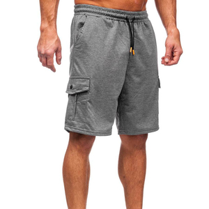 Pantalones Cortos Cargo Personalizados de Lona Sólida con Cintura Elástica de Poliéster/Algodón para Hombre, Casuales y Transpirables - Product Image 3