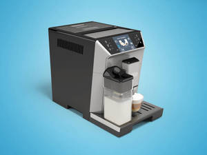 Machine à café entièrement automatique programmable, contrôle par écran tactile, mousseur à lait, acier inoxydable noir, plug-and-play, nettoyage facile - Product Image 2