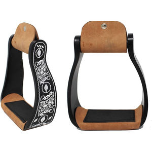 Étriers de course pour chevaux en bois de qualité supérieure avec revêtement en cuir, étriers d'équitation western, fabricant OEM ODM, vente en gros - Product Image 2