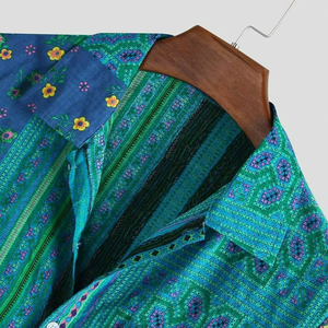 Camisas Casuales Holgadas y Transpirables de Manga Corta con Estampado Étnico Hawaiano Vintage para Hombre - Product Image 2