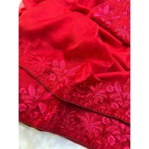 Sari indien et pakistanais brodé de fils multicolores de créateur - Product Image 4