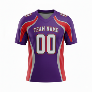Camiseta de Práctica de Fútbol Americano Personalizada para Adultos, Manga Corta, Transpirable, Opción de Talla Grande, Cuello en V, 100% Poliéster - Product Image 4