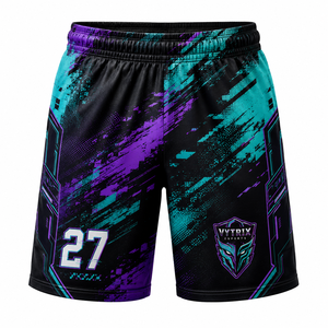 Pantalones Cortos Deportivos VYTRIX Esports, Estampado Geométrico Sublimado, Secado Rápido, Cintura Elástica, 100% Poliéster, Unisex, Adulto, Todas las Temporadas - Product Image 1