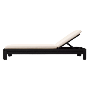 Tumbona Moderna de Teca Negra para Exteriores, Minimalista, Resistente a la Intemperie, con Respaldo Ajustable y Cojín Confortable - Product Image 2