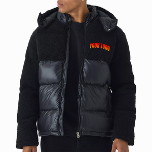 Veste matelassée en duvet pour homme de qualité supérieure, brillante, avec logo personnalisé, pour l'hiver - Product Image 2