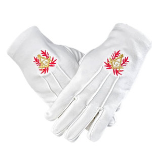 Elegantes Guantes Masónicos con Acabado Liso y Diseño Ligero para Reuniones de Logias, Ceremonias y Ocasiones Especiales - Product Image 1