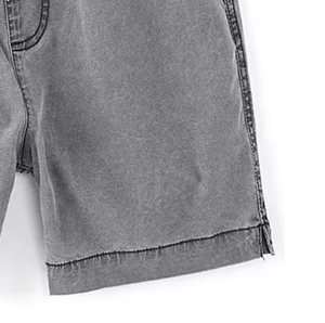Shorts en jean décontractés d'été pour hommes, 100% coton, délavés à l'acide, avec logo personnalisé, de haute qualité, style vintage, écologiques et respirants - Product Image 4