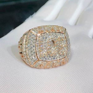 Bague de football Moissanite Iced Out, bijou de luxe Hip Hop, bague de mode pour homme - Product Image 5