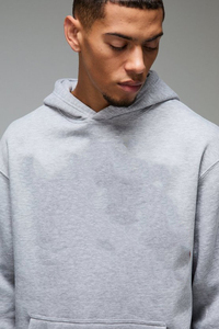 Sweat-shirt à capuche oversize pour homme, coupe ample, en molleton de coton French Terry, épaules tombantes, idéal pour l'automne, personnalisable avec logo - Product Image 2