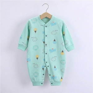 Mameluco de Bebé con Estampado de Dibujos Animados Blanco, de Algodón Suave, Manga Larga, con Botones a Presión en la Parte Delantera, sin Pies, Ropa de Dormir para Recién Nacidos - Product Image 3