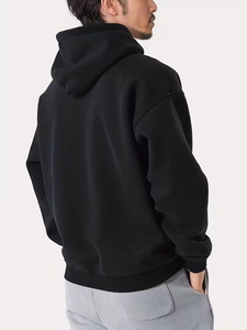 Sweat à capuche oversize pour homme, couleur unie, en molleton bouclette, anti-plis, décontracté, avec poches, pour l'hiver, fabriqué au Bangladesh - Product Image 6