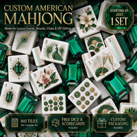 Jeu de Mahjong américain personnalisé, 160 tuiles avec illustrations sur mesure pour les agences promotionnelles, les événements d'entreprise et les cadeaux pour clients professionnels