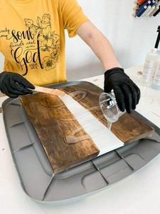 Handmade Wood <b>Cheese</b> Board with Epoxy Resin Cutting Board Charcuterie Boards and Serving Tray Gift for Kitchen - Product Image 2