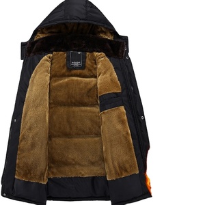 เสื้อแจ็คเก็ตผู้ชายสไตล์เรโทรลำลองสำหรับฤดูหนาว สีดำ ความยาวปานกลาง บุผ้าฝ้ายบาง ซิปปิด ซับในขนแกะ อุ่นสบาย เหมาะสำหรับเล่นสกีและตั้งแคมป์ - Product Image 3