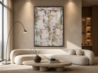 Peinture sur toile impressionniste Wabi Sabi, gris beige texturé, art mural vieilli pour la décoration du salon