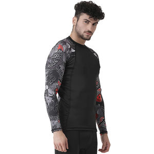 Cheap Price Demandable Men Rash Guard Polyester MMA Rash Guard Long Sleeve Compression <b>BJJ</b> Rash Guard - Product Image 4