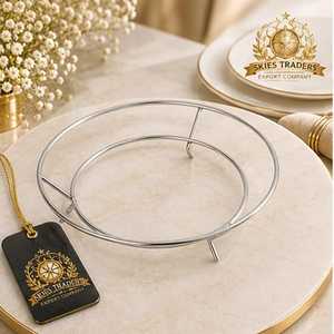 Support de tréteau surélevé en acier inoxydable, support rond pour marmite chaude, support en fil résistant à la chaleur pour table de cuisine - Product Image 2
