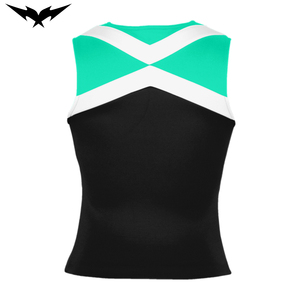 Ensemble d'uniformes de pom-pom girl, col en V, matière Spandex/Polyester, imprimé par transfert thermique, orné de strass - Product Image 2