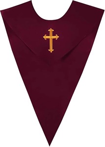 Estola Escolar Unisex en Forma de V de Color Sólido con Bordado Intrincado de Cruz para Adultos, Venta al Por Mayor - Product Image 6
