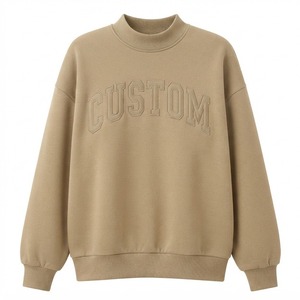 Cozy Custom Embroidered Letter Sweatshirt Women's Loose Fit <b>Mock</b> <b>Neck</b> Pullover Long Sleeve <b>Top</b> Casual Fashion Wear - Product Image 1
