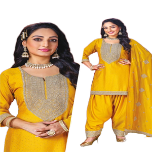 Nueva llegada Vichitra seda con bordado Kurti Set proveedor mundial de Surat a precio mayorista - Product Image 1