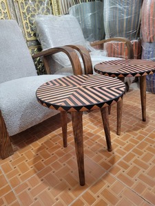 Table de salle à manger et de café de luxe moderne en résine et bois d'acacia, faite à la main, écologique, imperméable, pour salon, mariage, retraite, Diwali - Product Image 3
